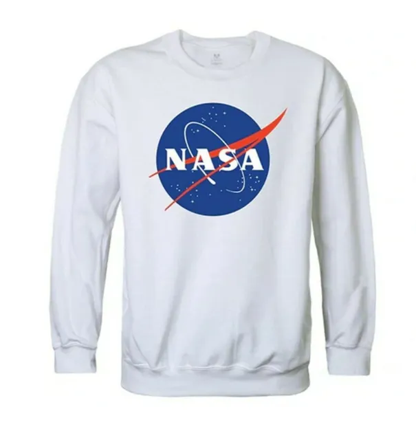 Unisex White NASA Space Programme Science Geek Physics Sweatshirt Size S