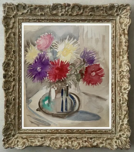 Elisabeth Hahn (1924-2021) Peinture Fauviste Bouquet De Fleurs 1950 (805)