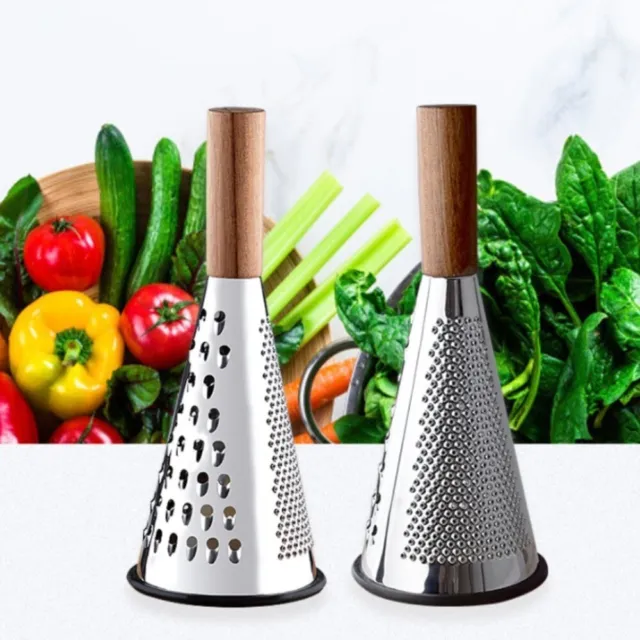 Wooden Handle Fruit Vegetables Grater Cone Shape Slicer Kitchen Accessories