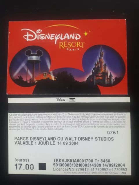 pass Euro Disney Disneyland oreilles Mickey SANS flèche verso IFCO VISA Parc TTB