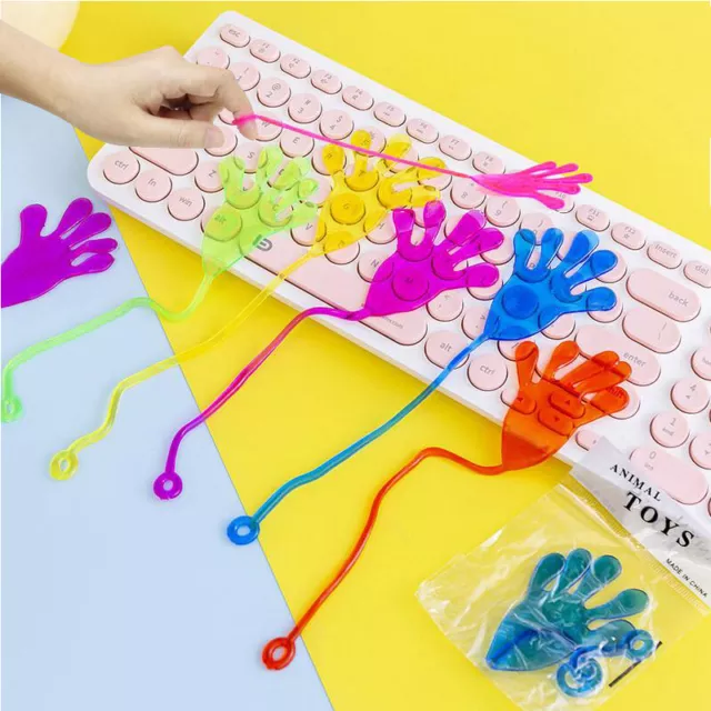 12 Sticky Hands Childrens Toy Loot Party Fillers Kids Bag Pinata Stretchy