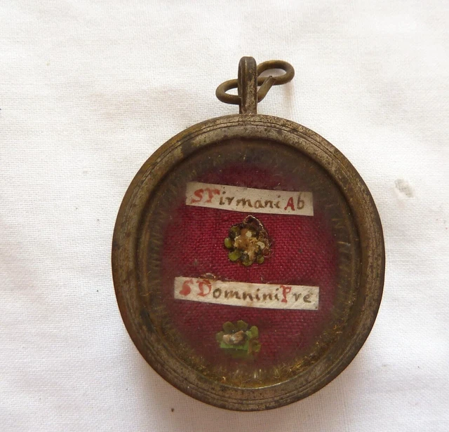 Reliquiario Con 2 Reliquie S. Firmino Abate E S. Donnino Antica E Sigillata