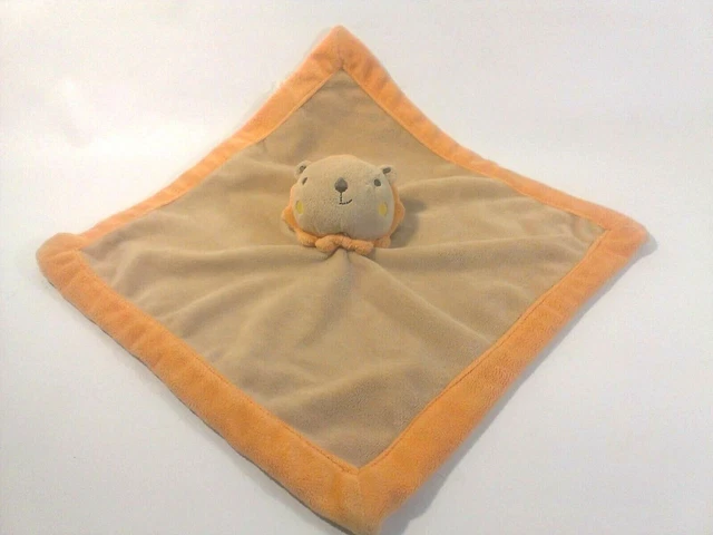 Tiddliwinks Baby Blanket Noah's Ark Lion Plush Boy Girl Orange Brown 13" x 13"