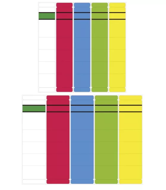 Ordner Etiketten Rückenschilder breit / schmal, kurz selbstklebend Farbauswahl