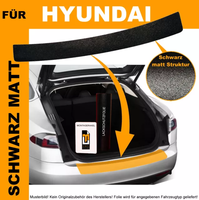 LACKSCHUTZFOLIE LADEKANTENSCHUTZ FÜR HYUNDAI i30cw KOMBI 2012-2017 SCHWARZ MATT