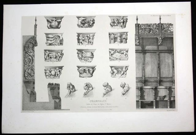 1860 Champeaux Sus Et Marne Litografía Original