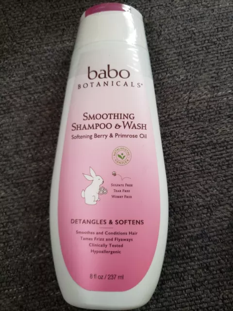 Babo Botanicals - Smooth Detangling Shampoo - Berry Primrose - 8 Fl Oz Sealed!!!