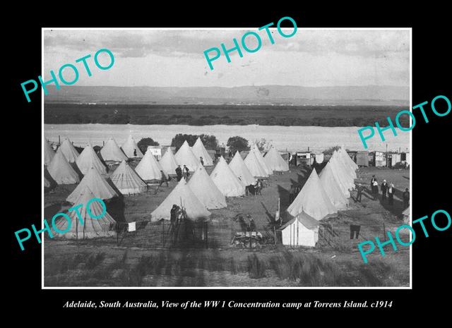OLD POSTCARD SIZE PHOTO ADELAIDE SOUTH AUSTRALIA WWI TORRENS IS CAMP c1914 1
