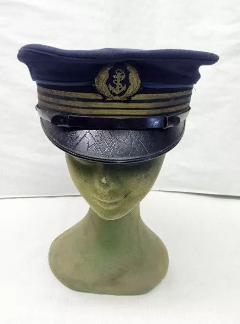 WW2 Berretto Cappello da Capitano Marina Francese tag.56