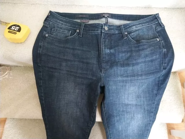 NYDJ Sheri Slim Straight Leg Jeans 16W Blue Medium Wash Denim Fray Hem 3