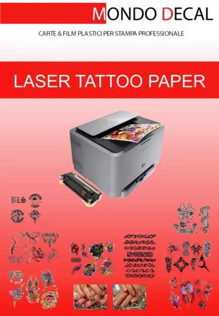 1 Kit Stampa Laser Tatuaggi Temporanei, Temporary Tattoo Transfer Paper
