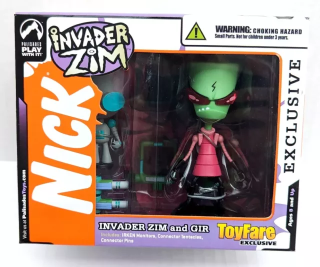 Palisades ~PAQUETE DE 2 INVASOR ZIM & GIR~ Exclusivo ToyFare NUEVO EN CAJA con caja exterior