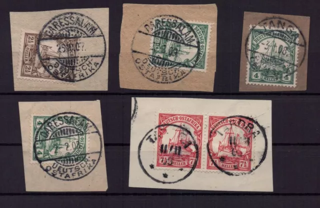 Deutsche Kolonien Deutsch Ostafrika Lot Briefstücke gestempelt