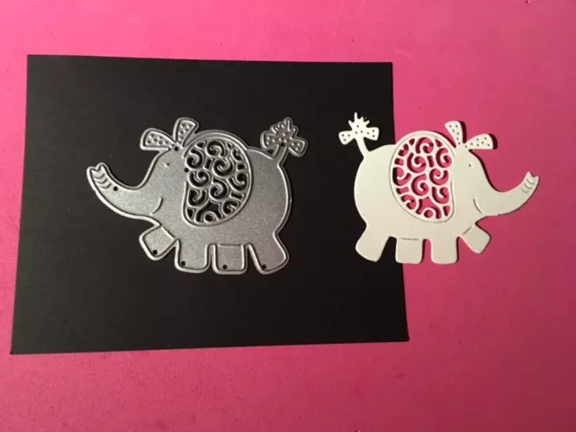 Craft Metal Elephant Die, Scrapbook cutting die, Elephant Die,Decorated Elephant