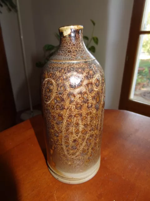 ancien vase bouteille en céramique vintage signé le coulet cruis