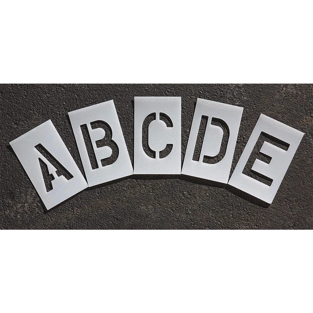 RAE STL-116-8065 Pavement Stencil,6 in,Alphabet Kit,1/16