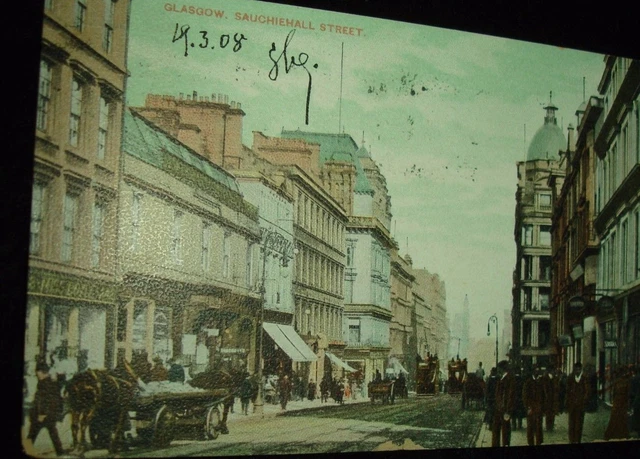 old 1908 Glasgow Scotland Sauchiehall St CHARMETTE Postcard Raphael Tuck & Sons