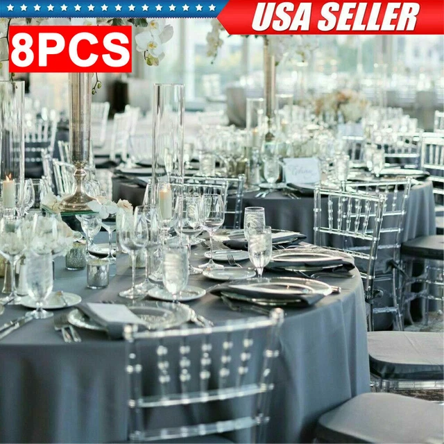 8PCS Aldult Elegance Crystal Clear Stackable Chiavari Chairs for Wedding Event