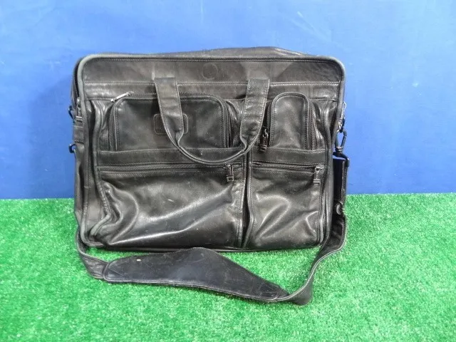 Tumi pre-owned Alpha 9621D3 soft black Leather Brief/Organizer/Laptop Bag