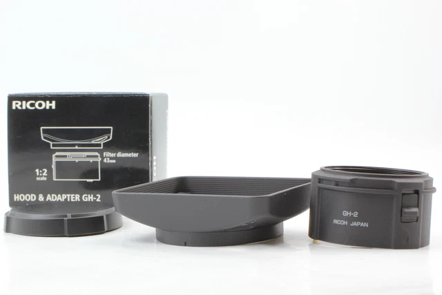 [Unused in BOX] RICOH GH-2 Lens Hood & Adapter For GR Digital III IV From JAPAN