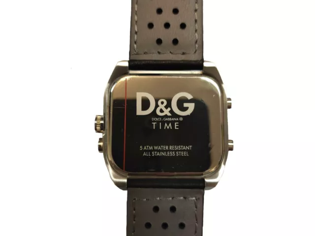 Montre analogique Dolce Gabbana prix de prix de vente 219 £ montres noir argent bracelet numérique en cuir