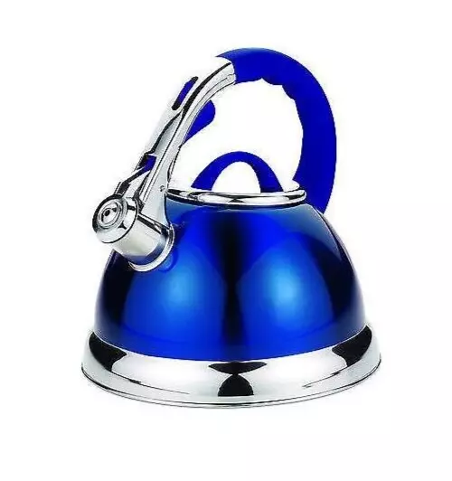 3.5 LITRE STAINLESS STEEL WHISTLING KETTLE GAS ELECTRIC & INDUCTION HOBS - Blue