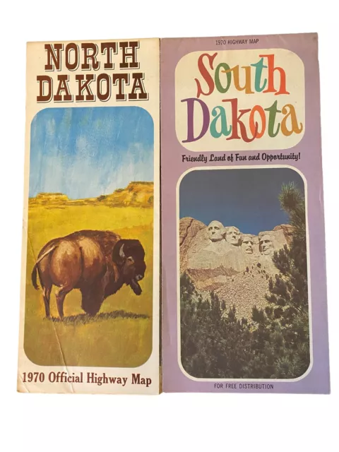 1970 North Dakota South Dakota Official Highway Maps