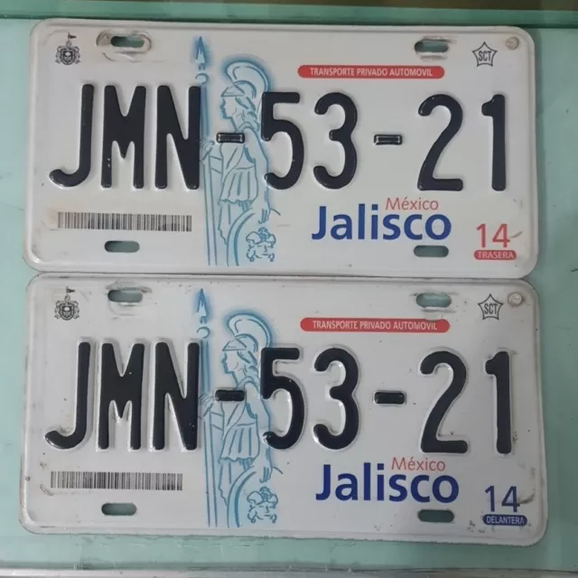 Jalisco Mexico license plate (matching Pair)