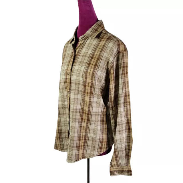 NWT Dockers Khakiware Brown Plaid Shirt Misses Size X-Large  NWT 2