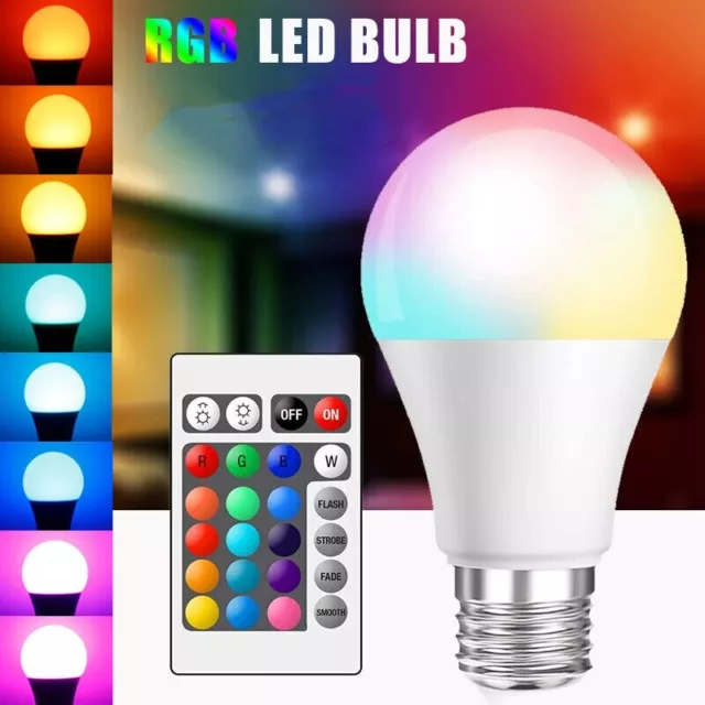 RGB LED Glühbirne Lampe E27 5W 7W 10W  Dimmbar Farbwechsel mit Fernbedienung DHL