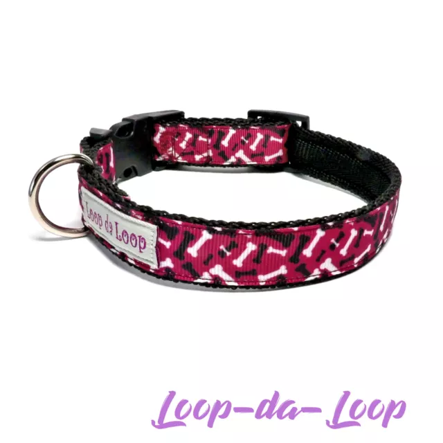 Handmade LdL doggy bones dog collar