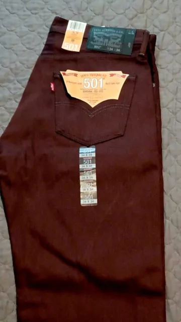 LEVI'S MEN'S 501 Original Shrink to Fit Button Fly Denim Jeans, W 34, L ...