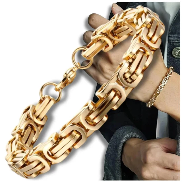 Jolie Bracelet En Métal Doré Avec chaîne De Sécurité