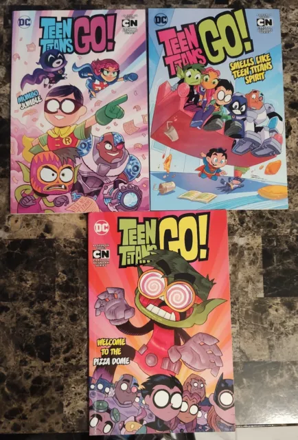 Lot Of 3 Teen Titans Go Comic Books Graphic Novels 2, 23, 18 Cartoon Network