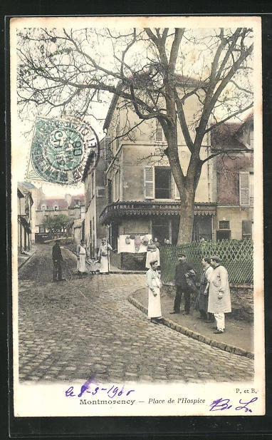 CPA Montmorency, Place de l´Hospice, vue de la rue 1906