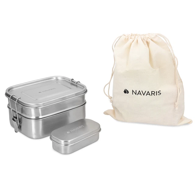 Lunch Box Acciaio Inox 800ml Con 3 Scomparti - Bento Box Ermetico Per Ufficio E Scuola - Foto 11