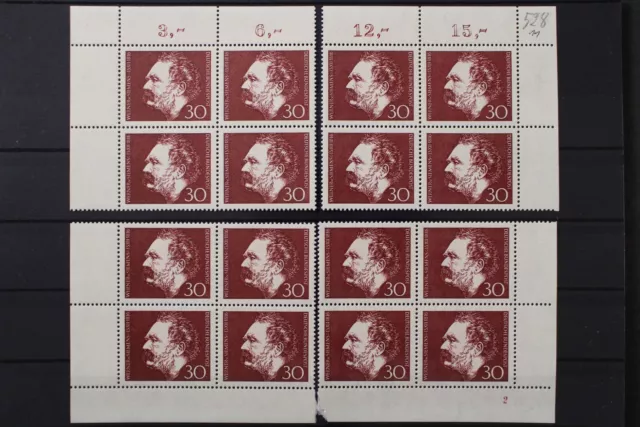 Deutschland, MiNr. 528, alle 4 Eckrandvierer, FN 2, postfrisch - 649742