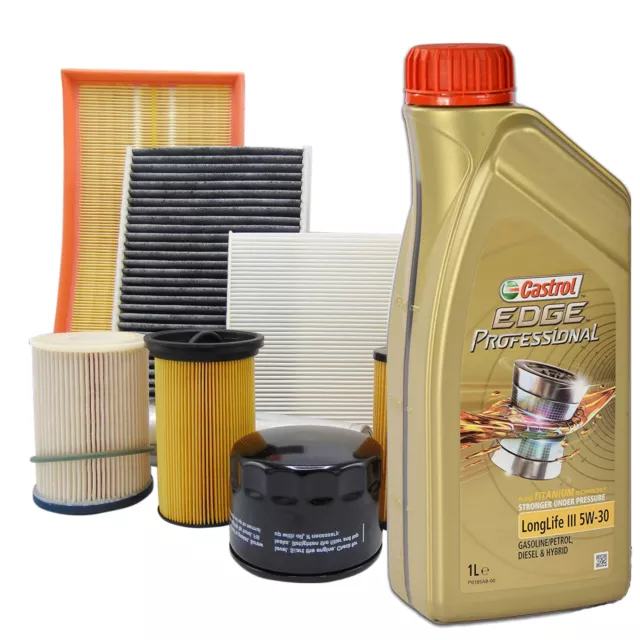 Kit tagliando olio CASTROL EDGE 5W30 5LT 4 FILTRI WIX AUDI A4 1.9 TDI 96 KW