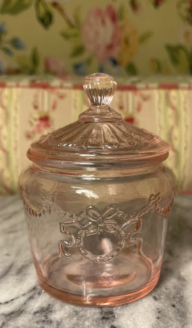 Simply Shabby Chic Pink Swirl Glass Bath Vanity Trinket Dish Rachel Ashwell