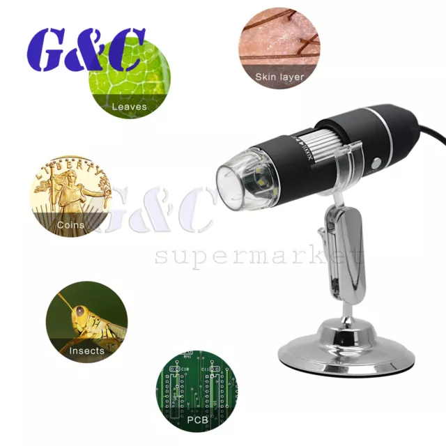 1600x 8LED USB Digital Microscope Endoscope Magnifier Electronic Video Camera