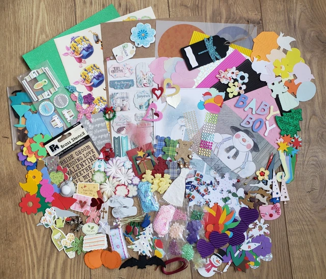 750+ PIECE CRAFT Lucky Dip, Card Toppers, Embellishments, Card Making