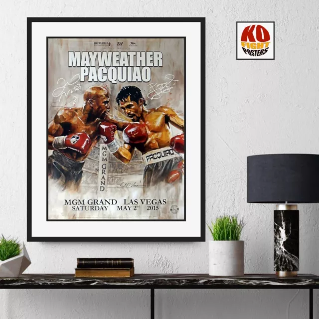 FLOYD MAYWEATHER JR vs. MANNY PACQUIAO : Original Onsite Boxing Art Poster 10D