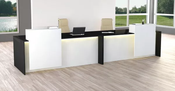 Empfangstheke KMP2 Bürotheke Bürotresen Empfangstresen Anmeldetheke vh-büromöbel