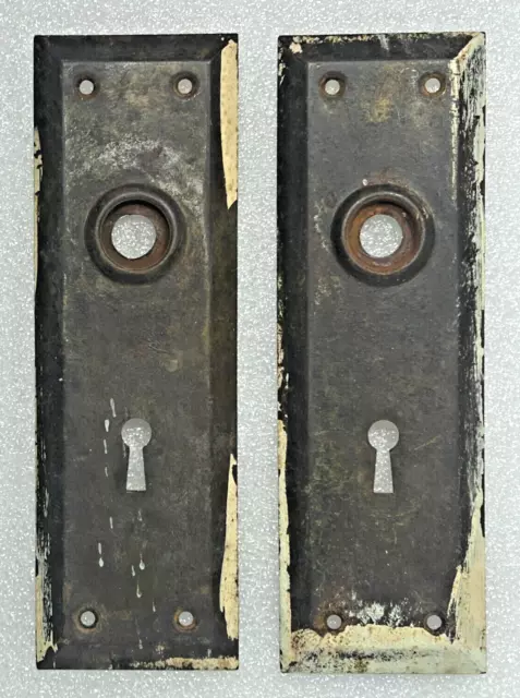 Vintage Pair of Plain Metal  Door Knob Back Plates - Architectural Salvage