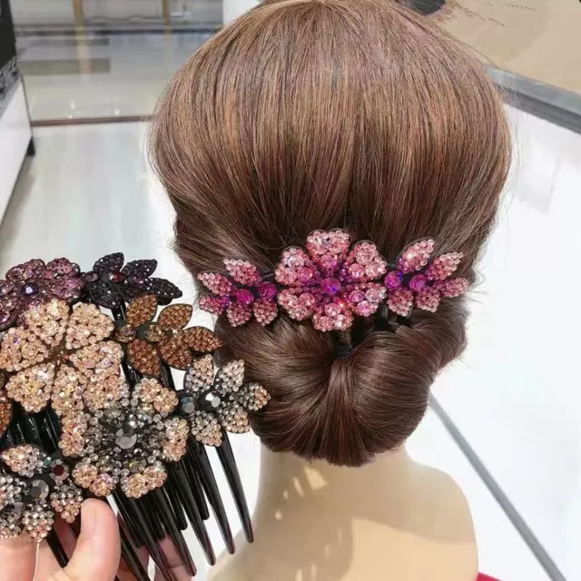 Womens Crystal Rhinestone Hairpin Large Hair Clips Claw Comb Hair Accessories