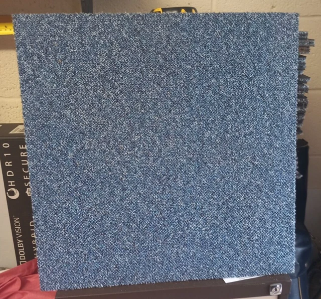 18 x Blue Carpet Tiles 50x50cm square Heavy Duty Commercial Home Escoflor 39260