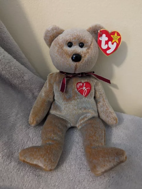 TY Beanie Baby 1999 SIGNATURE Bear W/ ERRORS HANG TAG-RARE-RETIRED Gasport Error