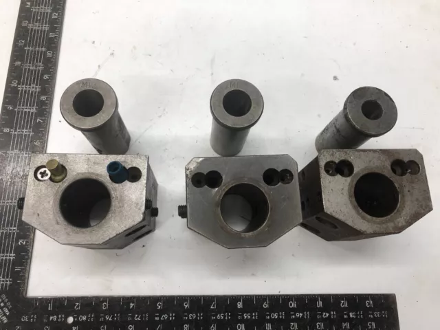 3 Lot - CNC Lathe Turret Tool Holder Block Coolant Thru 1.5" ID 1-1/2" MT3 MT2