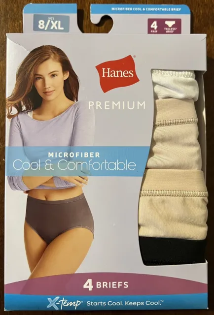 Hanes Premium Womens Cool and Comfortable 4 pk Microfiber Briefs