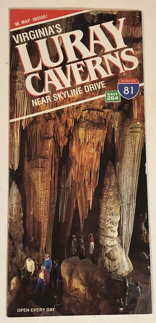 Vintage Luray Caverns Map Brochure Virginia Bro12